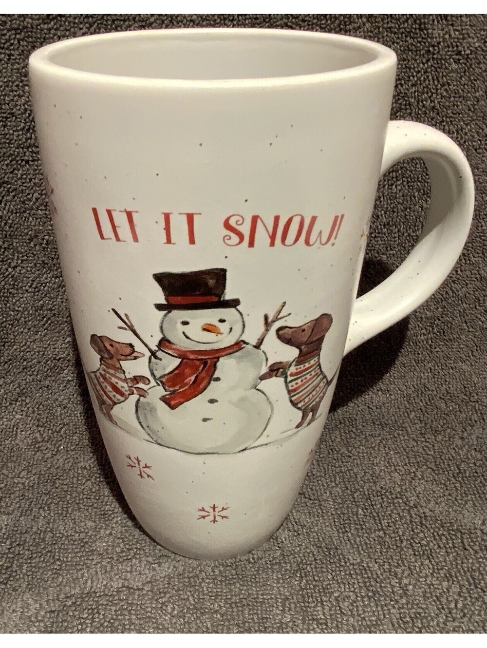 Peppermint & Pine 18 oz. ‘Let it Snow’ 6.5”H Dogs And Snowman Mug
